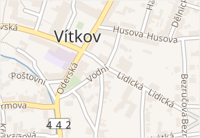 Vodní v obci Vítkov - mapa ulice