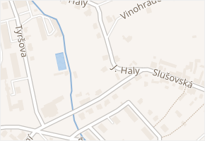 J. Haly v obci Vizovice - mapa ulice