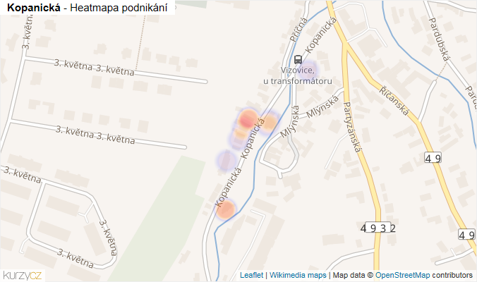 Mapa Kopanická - Firmy v ulici.