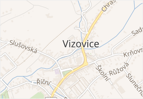 Nábřežní v obci Vizovice - mapa ulice