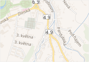 Příčná v obci Vizovice - mapa ulice