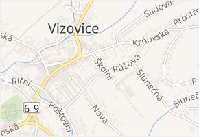 Školní v obci Vizovice - mapa ulice