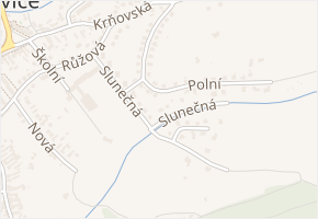 Slunečná v obci Vizovice - mapa ulice