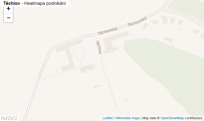 Mapa Těchlov - Firmy v ulici.
