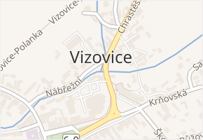 Vizovice v obci Vizovice - mapa části obce