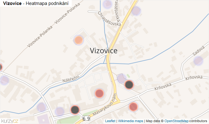 Mapa Vizovice - Firmy v části obce.