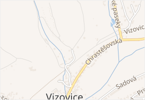 Zahradní v obci Vizovice - mapa ulice