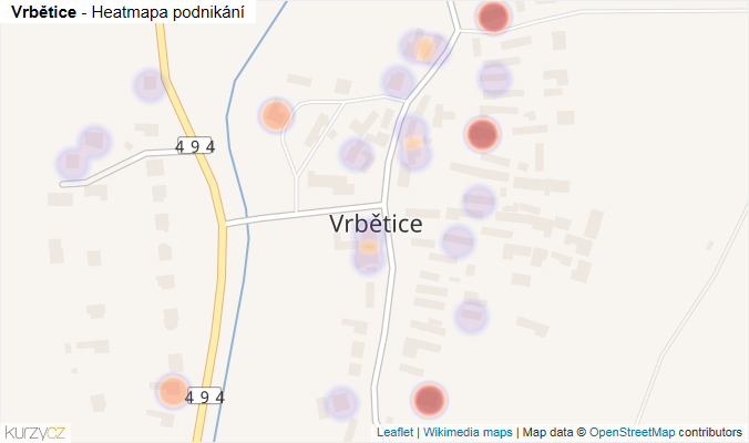Mapa Vrbětice - Firmy v části obce.