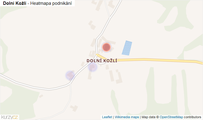 Mapa Dolní Kožlí - Firmy v části obce.
