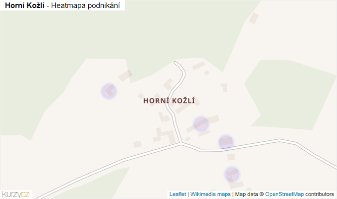 Mapa Horní Kožlí - Firmy v části obce.