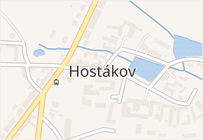 Hostákov v obci Vladislav - mapa části obce