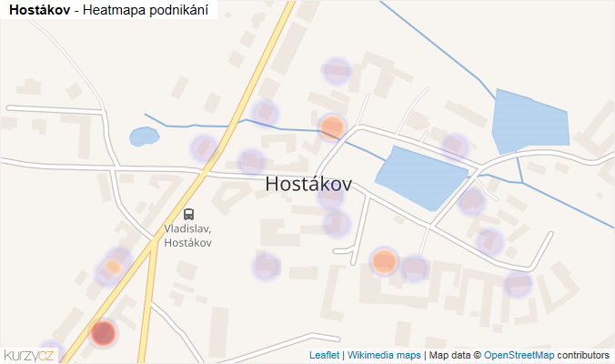 Mapa Hostákov - Firmy v části obce.