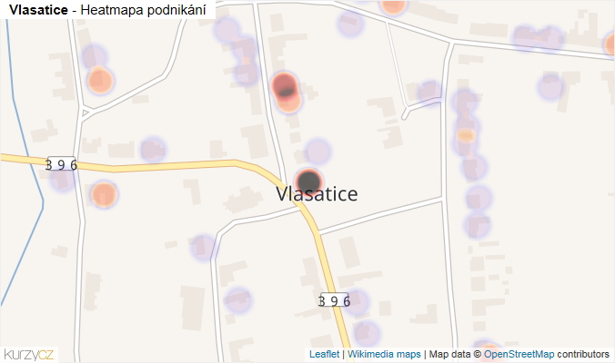 Mapa Vlasatice - Firmy v části obce.