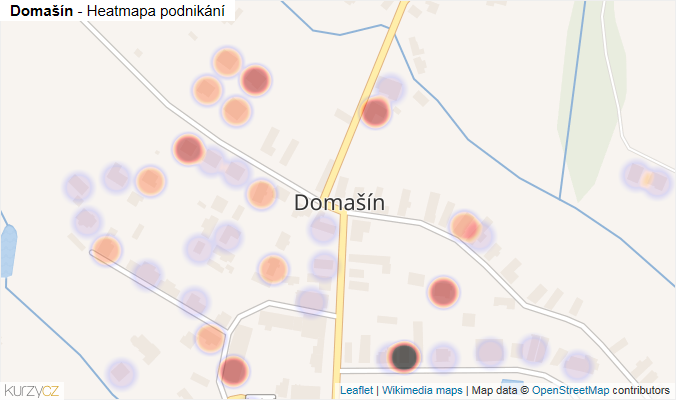 Mapa Domašín - Firmy v části obce.