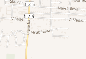 Hrubínova v obci Vlašim - mapa ulice