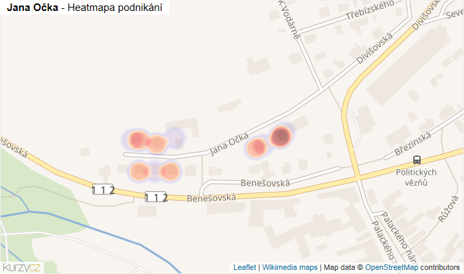 Mapa Jana Očka - Firmy v ulici.
