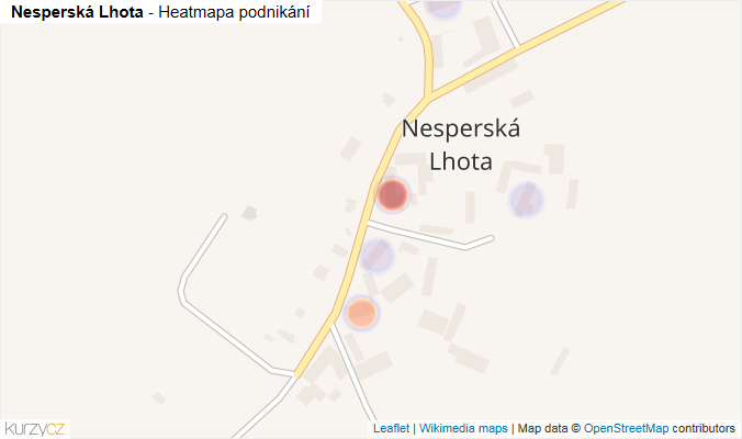 Mapa Nesperská Lhota - Firmy v části obce.