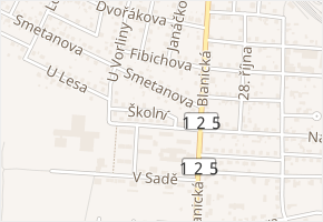 Školní v obci Vlašim - mapa ulice