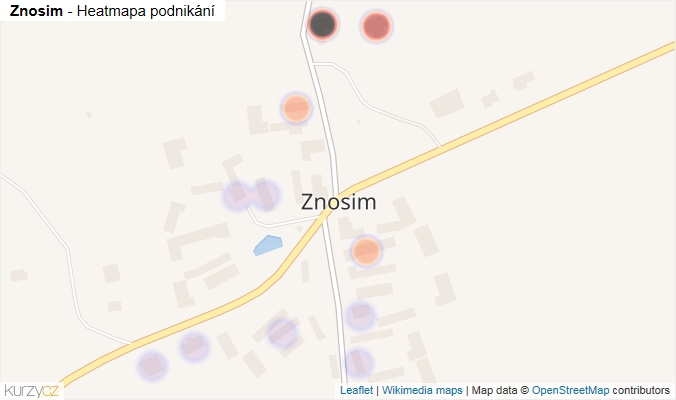 Mapa Znosim - Firmy v části obce.
