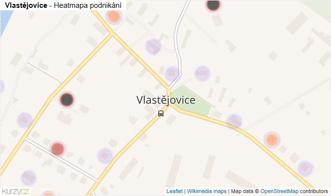 Mapa Vlastějovice - Firmy v části obce.