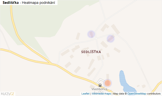 Mapa Sedlíšťka - Firmy v části obce.