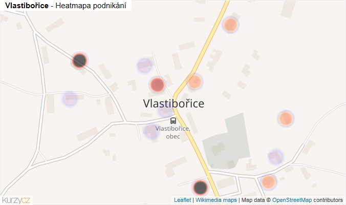 Mapa Vlastibořice - Firmy v části obce.