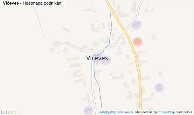 Mapa Vlčeves - Firmy v části obce.