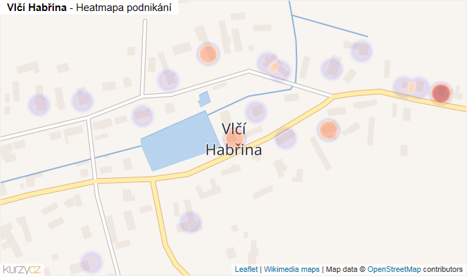 Mapa Vlčí Habřina - Firmy v části obce.