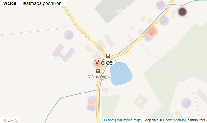 Mapa Vlčice - Firmy v části obce.