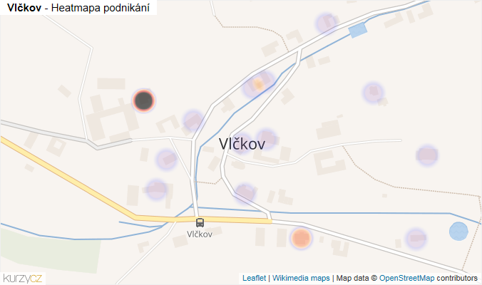 Mapa Vlčkov - Firmy v části obce.
