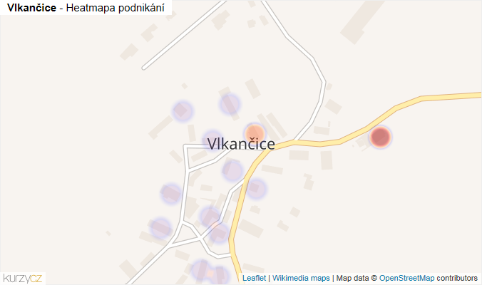 Mapa Vlkančice - Firmy v části obce.