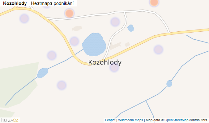 Mapa Kozohlody - Firmy v části obce.