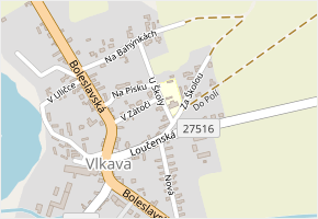U Školy v obci Vlkava - mapa ulice