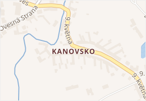 Kanovsko v obci Vlkoš - mapa části obce