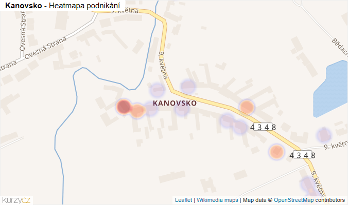 Mapa Kanovsko - Firmy v části obce.