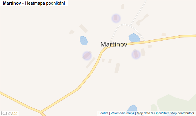 Mapa Martinov - Firmy v části obce.