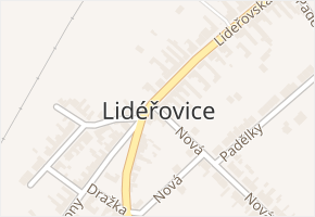 Lidéřovice v obci Vnorovy - mapa části obce