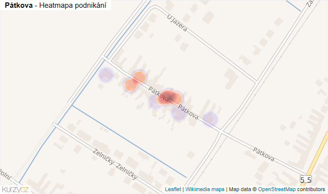Mapa Pátkova - Firmy v ulici.