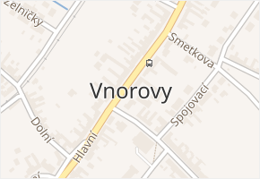 U Jazera v obci Vnorovy - mapa ulice