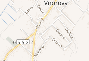 Záhumení v obci Vnorovy - mapa ulice