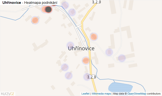 Mapa Uhřínovice - Firmy v části obce.