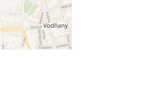 Husova v obci Vodňany - mapa ulice