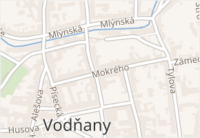 Mokrého v obci Vodňany - mapa ulice