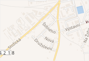 Nerudova v obci Vodňany - mapa ulice