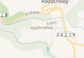 Vyšehradská v obci Vodochody - mapa ulice