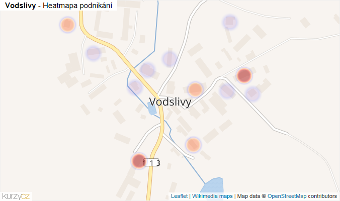 Mapa Vodslivy - Firmy v části obce.