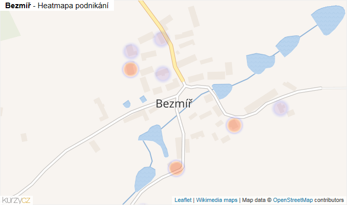 Mapa Bezmíř - Firmy v části obce.
