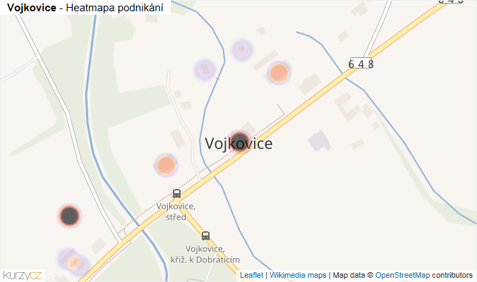 Mapa Vojkovice - Firmy v části obce.