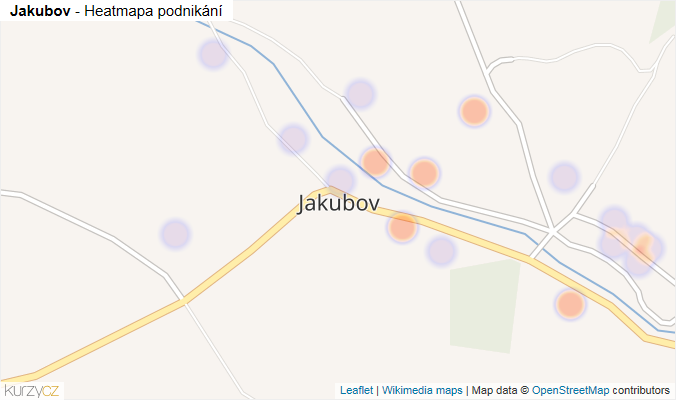 Mapa Jakubov - Firmy v části obce.