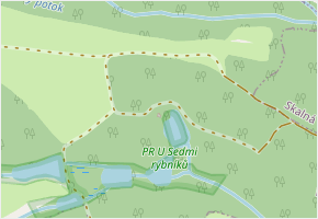 Sedm rybníků v obci Vojtanov - mapa ulice